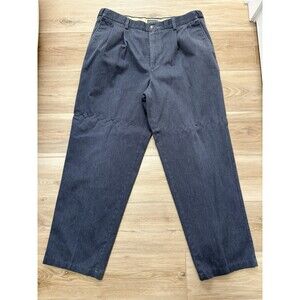 Croft & Barrow Chino Pants Mens 36 X 29 Gray Pleated Dress Slacks Cotton Adult
